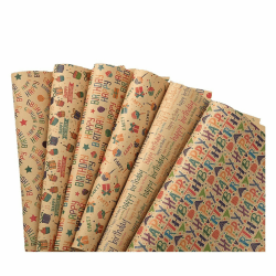 Liiqin Geschenkpapier, Geschenkpapier Geburtstag,6 Stück 50 cm x 70 cm Geschenkpapier Kinder,Geschenkpapier Junge,Geschenkpapier Mädchen,"Happy Birthday" Geschenkpapier für Geburtstag Farbig 1