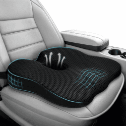 Arbanith Autositzkissen fürs Fahren – Ergonomisches Keilkissen aus Memory-Schaum mit Rutschfester Unterseite & verstellbarem Gurt – Sitzerhöhung für Auto, LKW & Fahrzeug