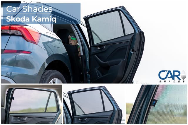 Satz Car Shades (Hintertüren) kompatibel mit Skoda Kamiq 2019- (2-teilig), Schwarz