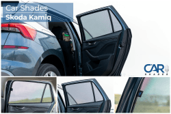Satz Car Shades (Hintertüren) kompatibel mit Skoda Kamiq 2019- (2-teilig), Schwarz