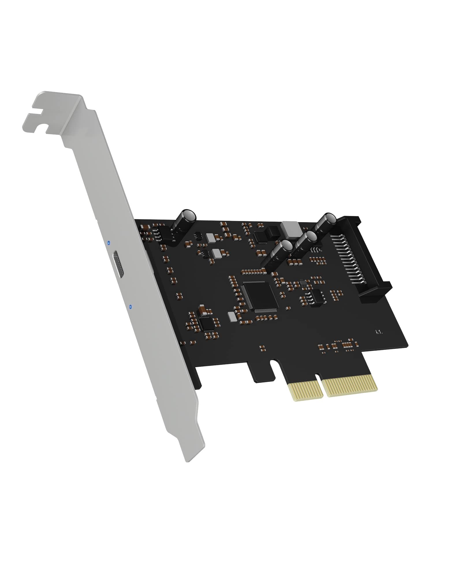 ICY BOX USB 3.2 Karte mit USB 3.2 Gen 2x2 Port (20 Gbit/s), USB-C, Einbau in PCIe Slot, Silber