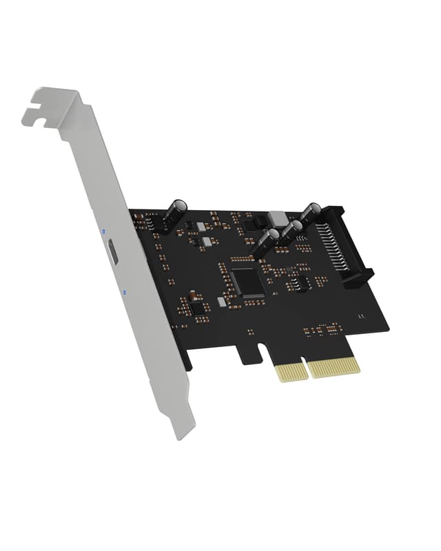 ICY BOX USB 3.2 Karte mit USB 3.2 Gen 2x2 Port (20 Gbit/s), USB-C, Einbau in PCIe Slot, Silber
