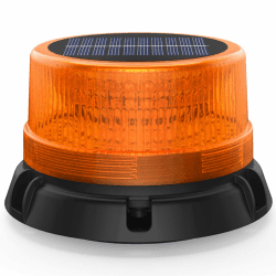 Fxlpower Solar-Energie LED Rundumleuchte Akku, Gelb Warnleuchte für Baufahrzeuge Gabelstapler-Traktor Golfwagen Anhänger Schneepflug