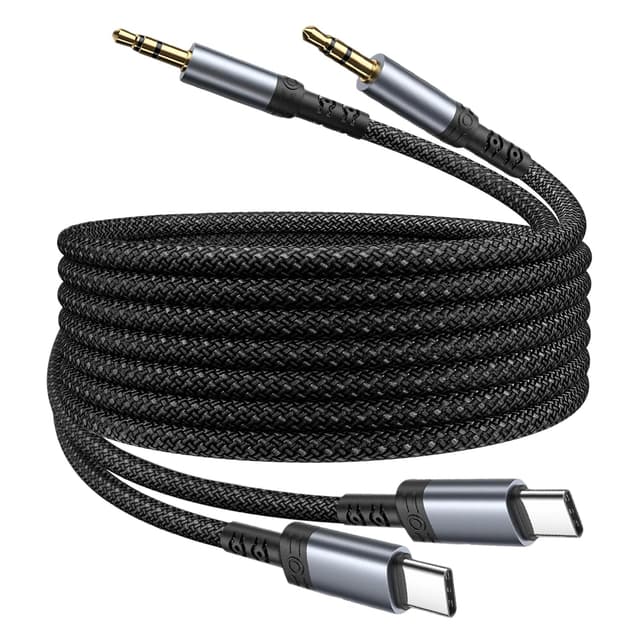 Aux Kabel USB C 1M 2Stück,Adapter USB C auf Klinke 3,5mm HiFi-Sound Kabel usb c aux adapter Auto 3.5mm Klinke Kordel kompatibel mit iPhone 16/15 Pro,Galaxy S24/S23/S22/S21,iPad Pro,Pixel,Huawei,Xiaomi