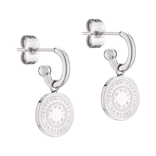 Liebeskind Berlin Ohrring mit Anhänger aus Edelstahl (Silber), 26 mm