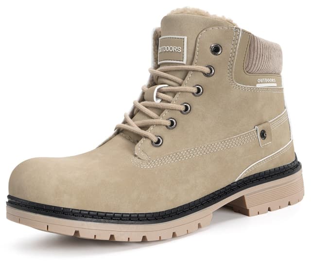 Eagsouni Winterschuhe Herren Damen Gefütterte Stiefel Warm Schneestiefel Wasserdicht Winterstiefel Winter Boots Outdoor 37 EU Khaki