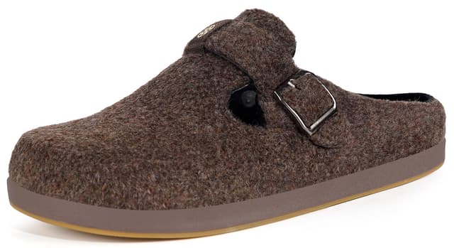 Sisttke Hausschuhe Damen Herren Filzpantoffeln Unisex Winter Geschlossen Pantoffeln mit Wechselfußbett 40 EU Braun 2440
