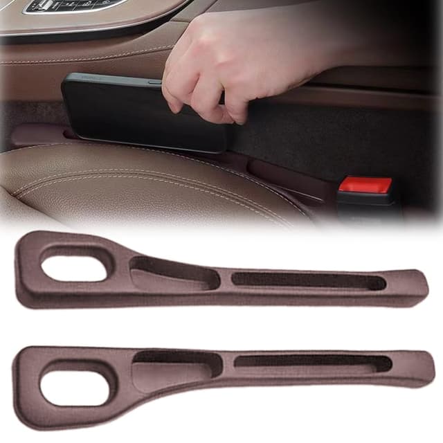 MLZTINGR Autozubehör – Aufbewahrungsbox für Autositze, 2024 Upgraded Autositz Gap Organizer Storage Box, Universal LückenfüllerOrganizer Car Seat Gap Filler für Car Seat (brown)