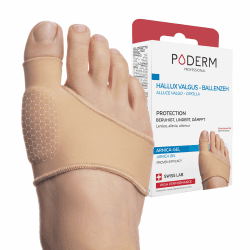 PODERM - HALLUX VALGUS/BALLENZEHEN SCHUTZ GEL ARNICA PATENTIERT für Fuß - Dämpft und lindert - Beugt Verhornungen vor - 100% Natürliche Aktivstoffe - Swiss Lab