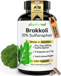 90mg Sulforaphan! 180 Sulforaphan Kapseln hochdosiert aus Brokkoli-Extrakt - Brokkoli Kapseln hochdosiert aus Brokkoli-Sprossen - 3 Monatsvorrat