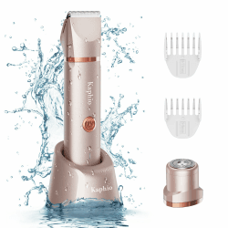 Bikini-Trimmer für Frauen – Intimrasierer: 2-in-1 Elektrorasierer für Frauen – IPX7 wasserdichter Bikini-Rasierer für Reisen & Duschen im Sommer (Rose Gold)