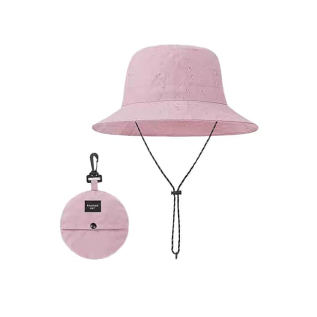 CCAIPU Fischerhut für Damen und Herren - Wasserdichter Sonnenschutzhut - Faltbarer Sommerhut für Outdoor-Aktivitäten 56-58 Rosa