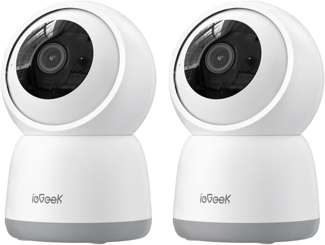 ieGeek 5MP Überwachungskamera Innen,Katzen Hunde Kamera,2.4G/5GHz WLAN Kamera,Babyphone mit Kamera,15M Nachtsicht,Bewegungserkennung,Auto Tracking,One Touch Patrol,2-Wege-Audio,Alexa (Weiße2)