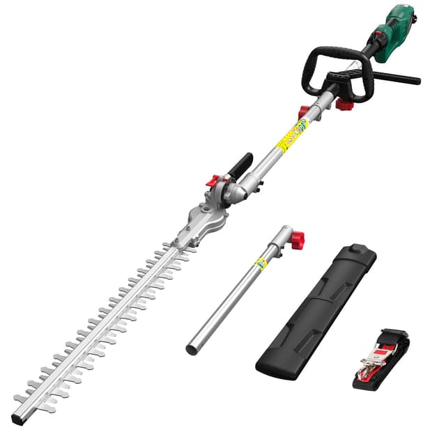 HYCHIKA Teleskopheckenscheren Elektrisch 900W, Heckenschere Teleskop-Astschere, Power Hedge Trimmer, Hochentaster 200-250 cm Verstellbare Reichweite, Schwenkbarer Kettensägenstab für Hof & Garten