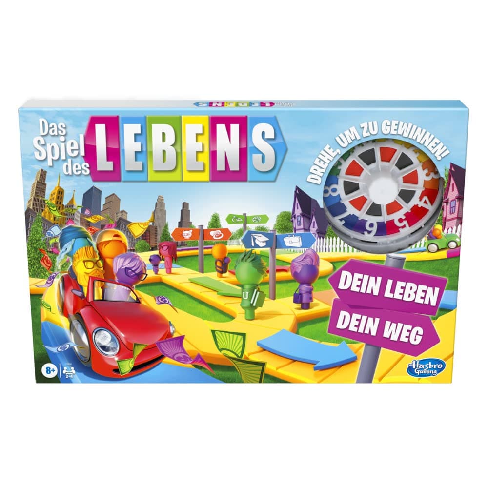 Hasbro Das Spiel des Lebens, Brettspiel für die ganze Familie für 2 – 4 Spieler, für Kinder ab 8 Jahren, enthält Bunte Stifte Angebot bei HelloDeals