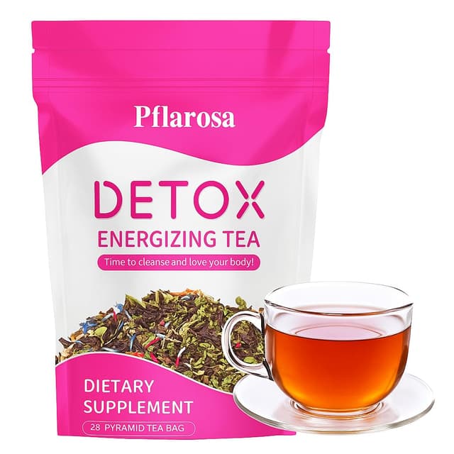 Detox Tee zum Abnehmen – 28 Tage Kräutertee-Kur für sanfte Entgiftung & Gewichtsreduktion – Natürliche Detox Tea Mischung, Unterstützt Verdauung & Stoffwechsel, Vegan & ohne Zusatzstoffe Pink