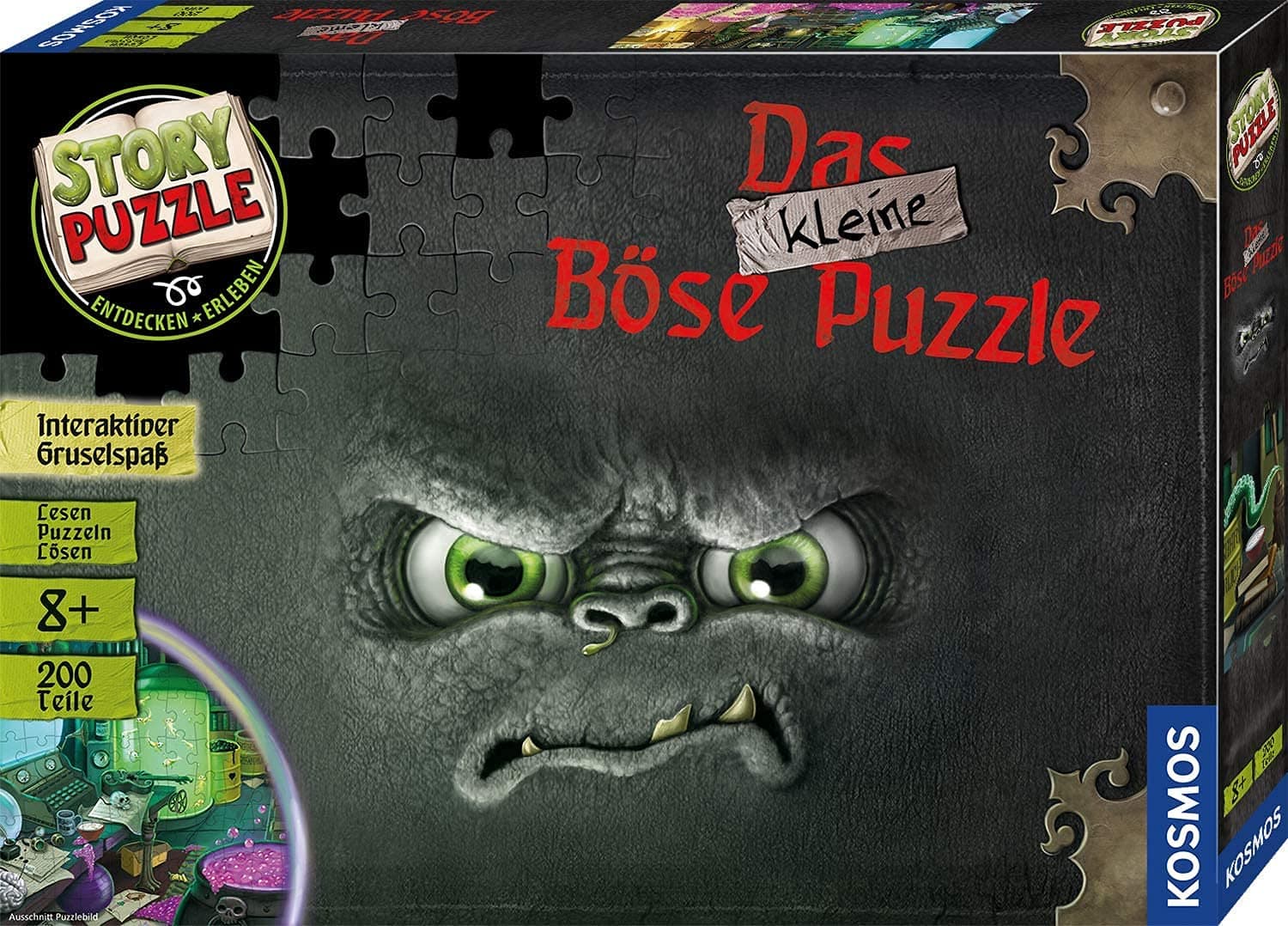 KOSMOS 680794 Story Puzzle: Das kleine Böse Puzzle, 200 Teile, interaktives Puzzle-Abenteuer mit Grusel-Spaß, Lesen - Puzzeln - Rätsel lösen, für Kinder ab 8 Jahre Angebot bei HelloDeals