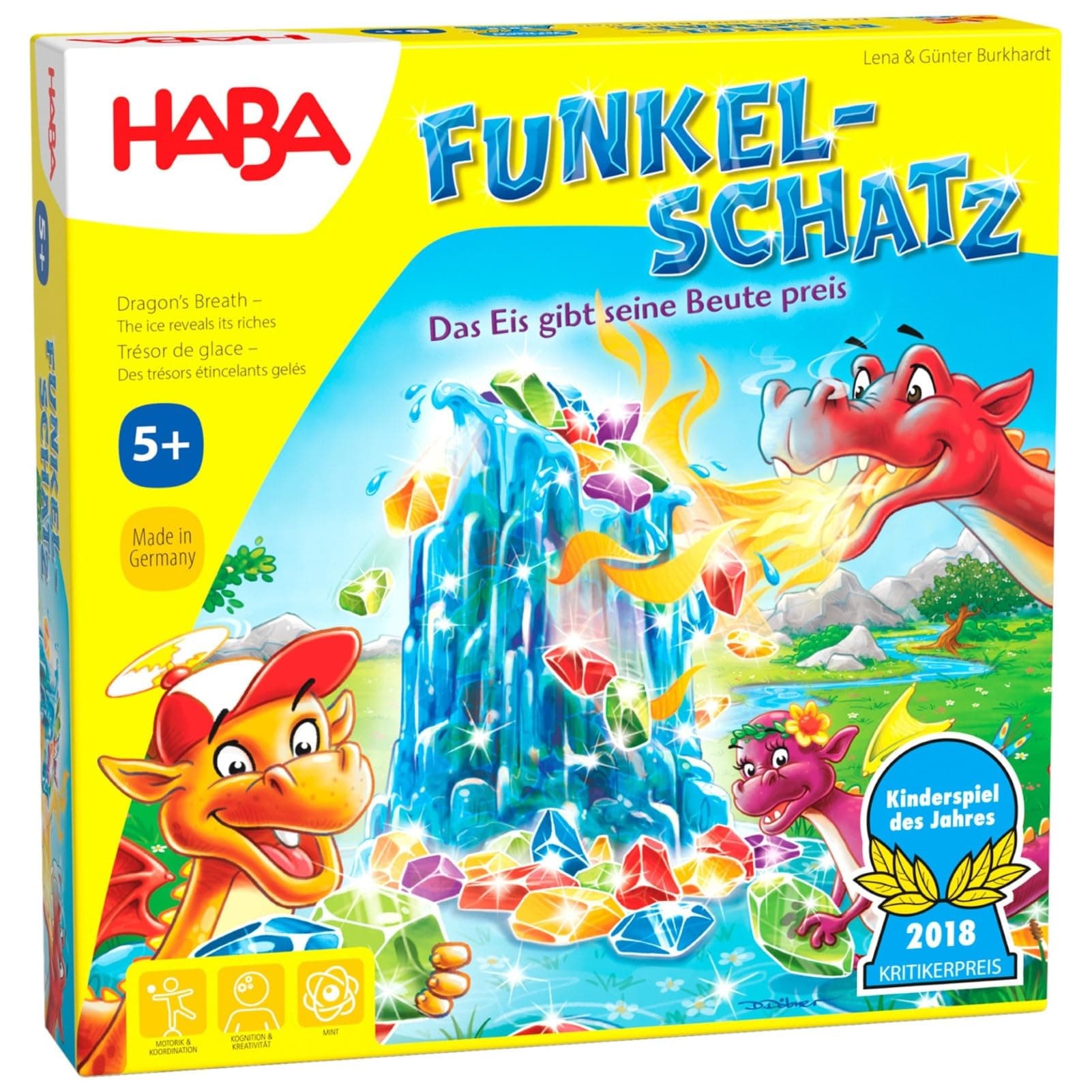 HABA Funkelschatz – Kinderspiel des Jahres 2018, 3D Fantasy Brettspiel für die Familie, fördert Feinmotorik und taktisches Geschick – Spieleklassiker für Kinder ab 5 Jahren – 130340200 221 mm x 50 mm x 223 mm Single