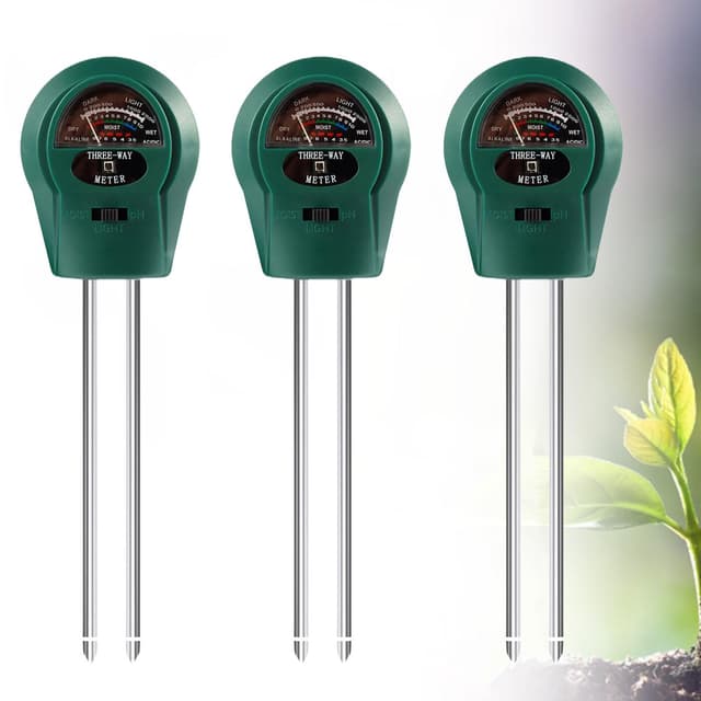 Boden Feuchtigkeitsmessgerät für Pflanzen, 3 in 1 Feuchtigkeitsmesser Pflanzen, Bodenmessgeräte mit PH/Feuchtigkeit/Licht, Bodentest Messgerät für Gartenarbeit, Landwirtschaft und Außen Pflanzen 3 Stück
