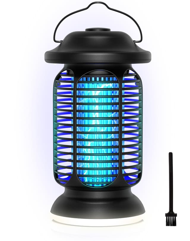Insektenvernichter Elektrisch 20W 4000V | Fliegenfalle Elektrisch mit IPX4 Wassergeschützt | Hochwirksame Mückenlampe für Innen/Außen | Erweitertes Netzdesign & Integrierte LED-Beleuchtung