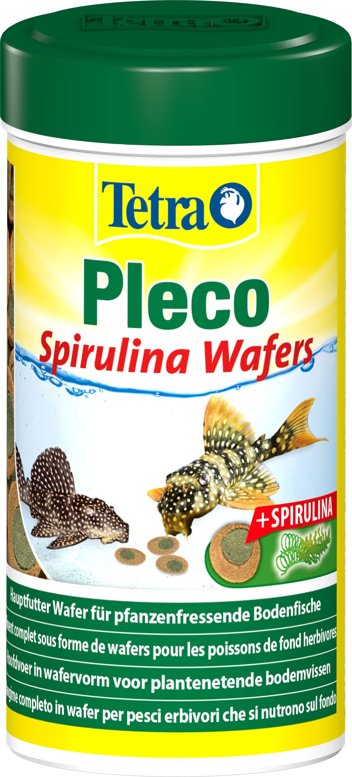 Tetra Pleco Algae Wafers - Fischfutter mit Spirulina-Algen für algenweidende Bodenfische, 250 ml Dose Algae Wafers 250 ml (1er Pack)