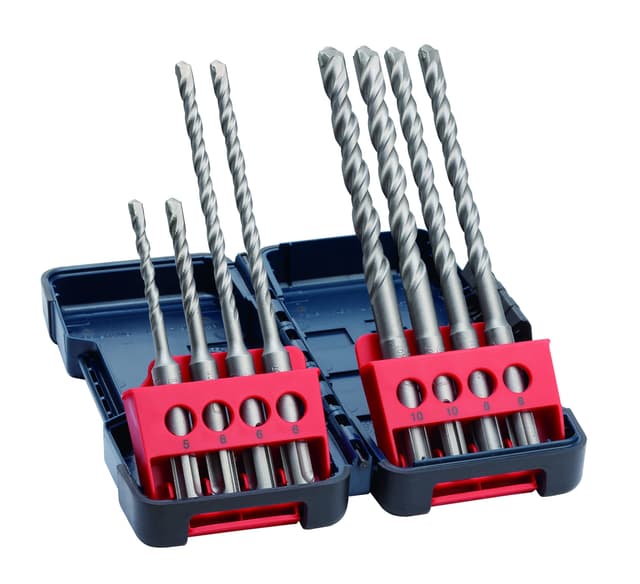 Bosch Professional 8-tlg Hammerbohrerset SDS plus-3 (für Beton, in Tough Box, Ø 5–10 mm, Zubehör Bohrhämmer) 110 & 160 mm Ø 5-10 mm | Set