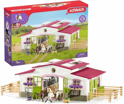 SCHLEICH Horse Club | Reiterhof mit Reiterin und Pferden 42344 | Set inkl. Mädchenfigur, 2 Pferden & Zubehör | tolles Geschenk für Kinder | Spielzeug ab 5 Jahren | 97 Teile | exklusiv bei Amazon neue Verpackung Single Angebot bei HelloDeals