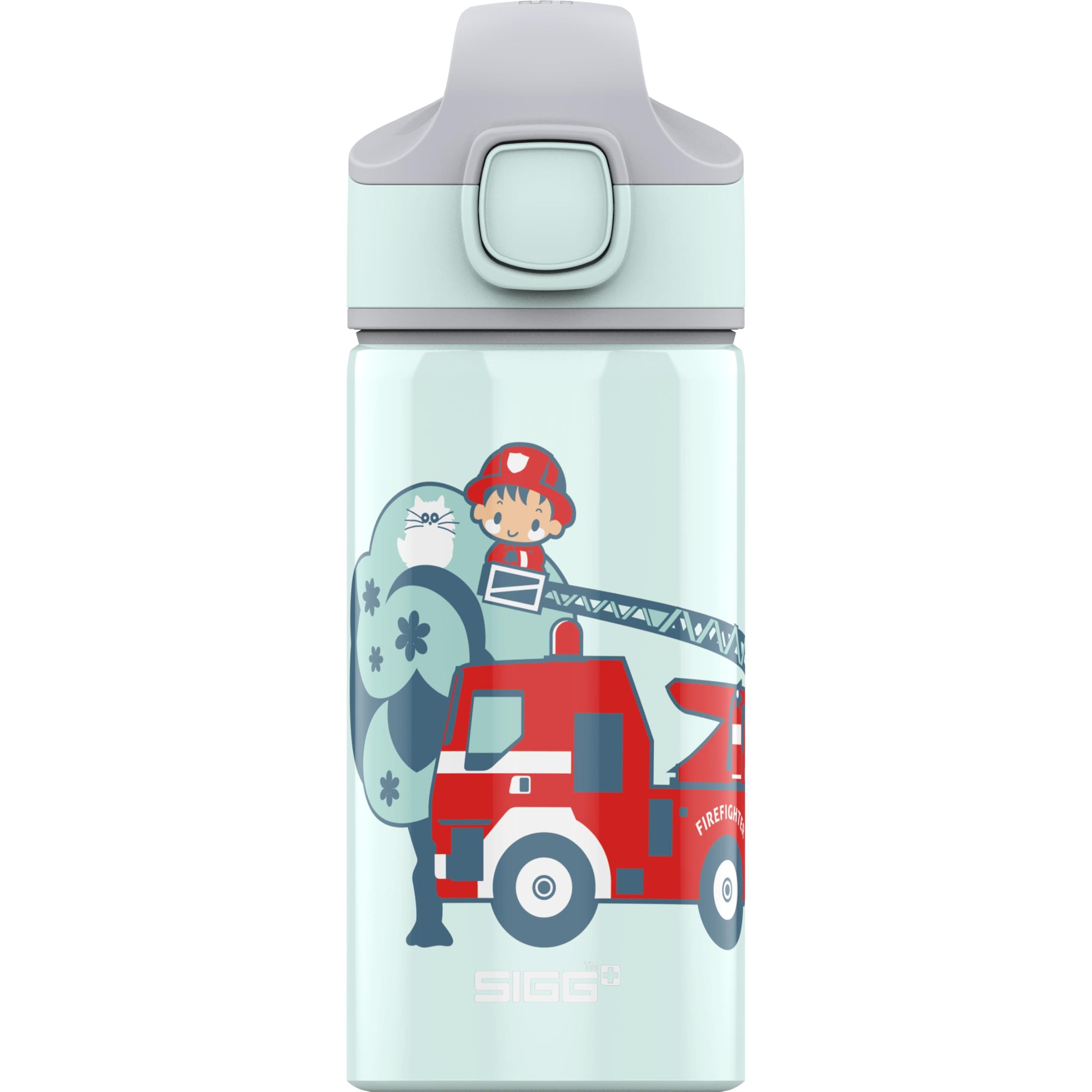 SIGG - Alu Trinkflasche Kinder - Wasserflasche - Made In Switzerland - Mit Trinkhalm - Auslaufsicher - Federleicht - BPA-frei - ClimatePartner Zertifiziert - Schule & Sport - 0,4L Hellblau