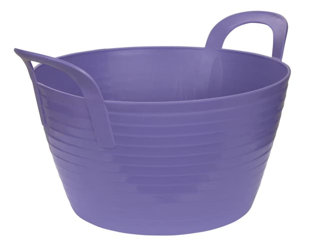 Kerbl Trog FlexBag lila (Flexibler Futtertrog, Müslischüssel, Fassungsvermögen 12 Liter, Futtereimer mit Zwei Griffen) Lila 12 L