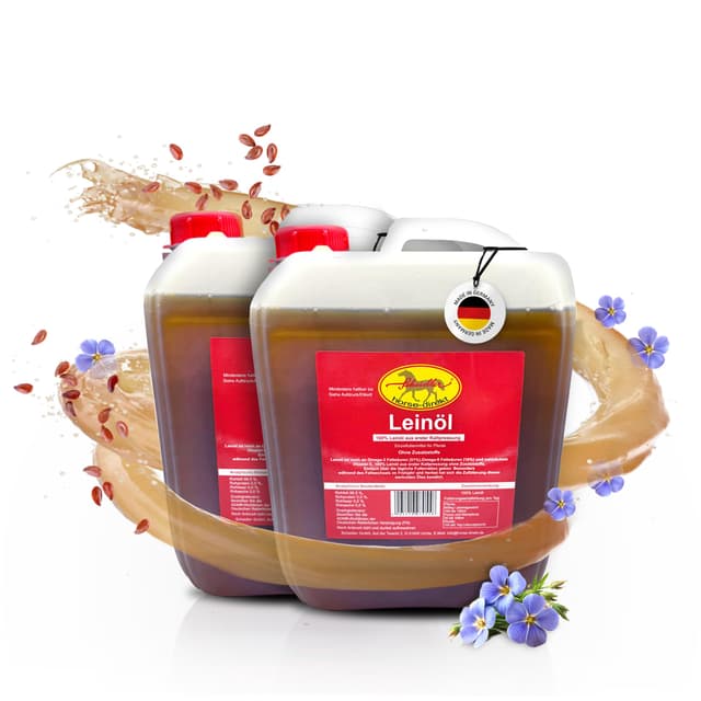 Scheidler horse-direkt Leinöl für Pferde, Hunde & Katzen 2X 5 Liter – Mühlenfrisch kaltgepresstes Leinsamenöl ohne Zusätze – Reich an Omega 3 & 6 für Fellwechsel/Barf Öl– Aus Deutschland