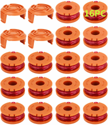 20 Pack Rasentrimmer Spule Für Rasentrimmer, Trimmer Fadenspule Für Rasentrimmer,Trimmer Spulenmodell WA0010 WA0004 WA0004.1, Ø 1,65mm, 3m Länge (16 Ersatzspulen + 4Kappe WA6531)