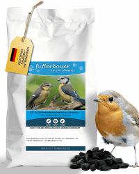 Futterbauer 25 kg Schwarze Sonnenblumenkerne im Papiersack für Vögel, 100% Natur, Hochwertige Energiequelle für Wildvögel, Hoher Fett- & Vitamin-E-Gehalt, Gereinigt & Getrocknet mit Schale, Ernte 2025 Angebot bei HelloDeals
