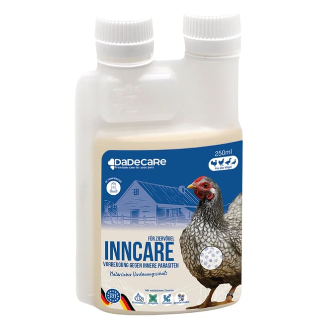 Prävention von inneren Parasiten 250ml - Hühner, Geflügel und exotisches Geflügel - Vorbeugung und Behandlung von Verdauungsproblemen - Natürliche Formel - Knoblauch- und Oreganoextrakt - Inncare