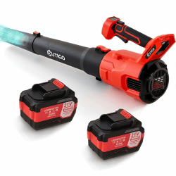 Laubbläser, Elektrischer Laubbläser mit 2 x 4.5AH 21V Akku und Ladegerät, 49m/s, Akku-Gebläse für Rasenpflege, Beseitigung von Laub/Schlamm/Schnee/Autostaub