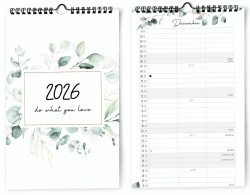 Familienkalender I ODER Kalender für Zwei 2026 I 3 Spalten I 20 x 32 cm I Eukalyptus, Blumen I Partnerkalender 2026 als Monatskalender I Familienplaner I Paarplaner zum Aufhängen 2026 Eukalyptus Angebot bei HelloDeals