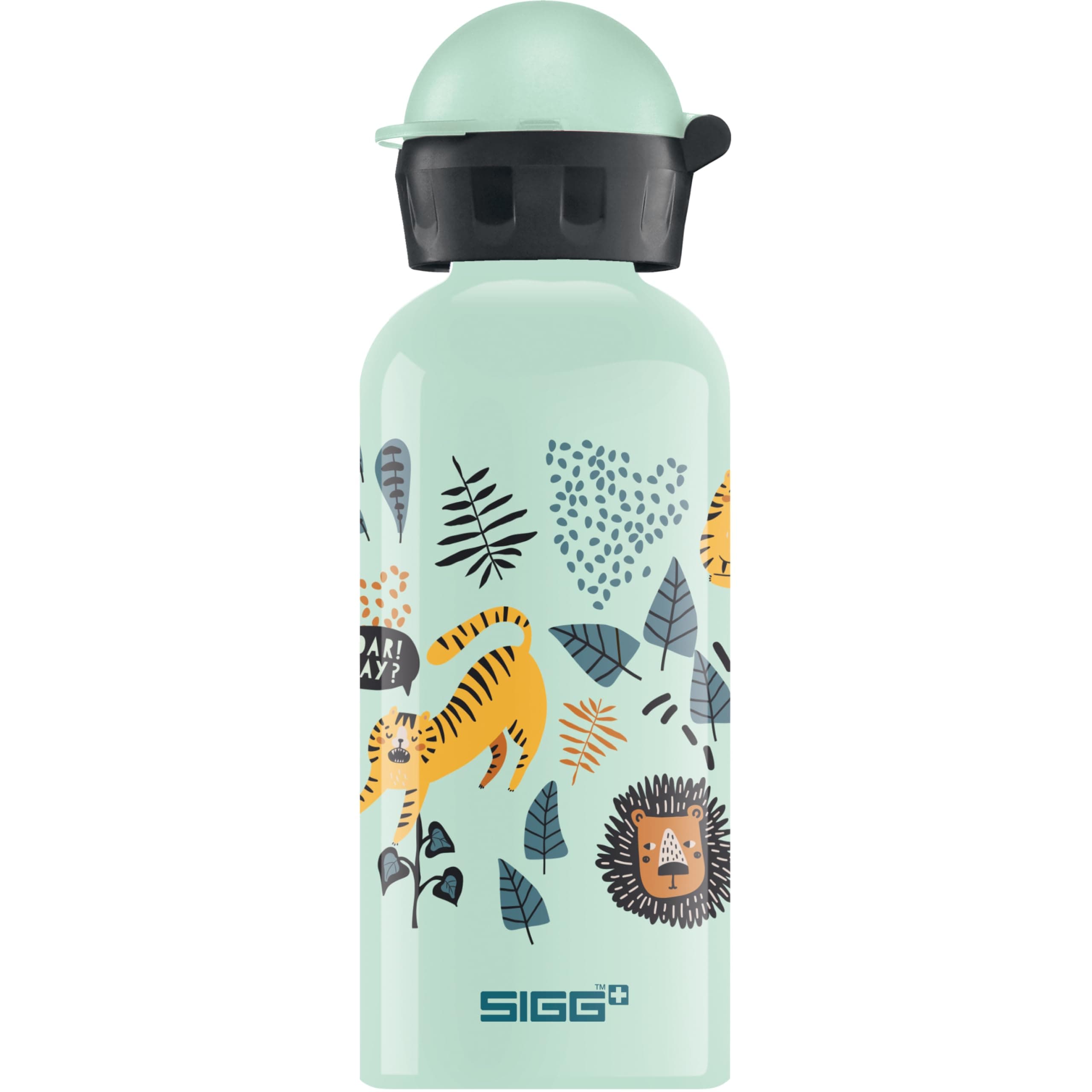 SIGG - Alu Trinkflasche Kinder - KBT - Made in Switzerland - Auslaufsicher & Bruchsicher - Federleicht - BPA-frei - ClimatePartner Zertifiziert - Sport & Schule - 0,4L Classic 1 Jungle Tzz