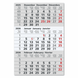 Truento Ersatzkalendarium - Kalenderblock - (magnetisch) für 2 Jahre (2026 & 2027) - passend für 3-Monats-Tischkalender Edelstahl - Stehkalender - Aufstellkalender - Bürokalender grau/weiß Angebot bei HelloDeals