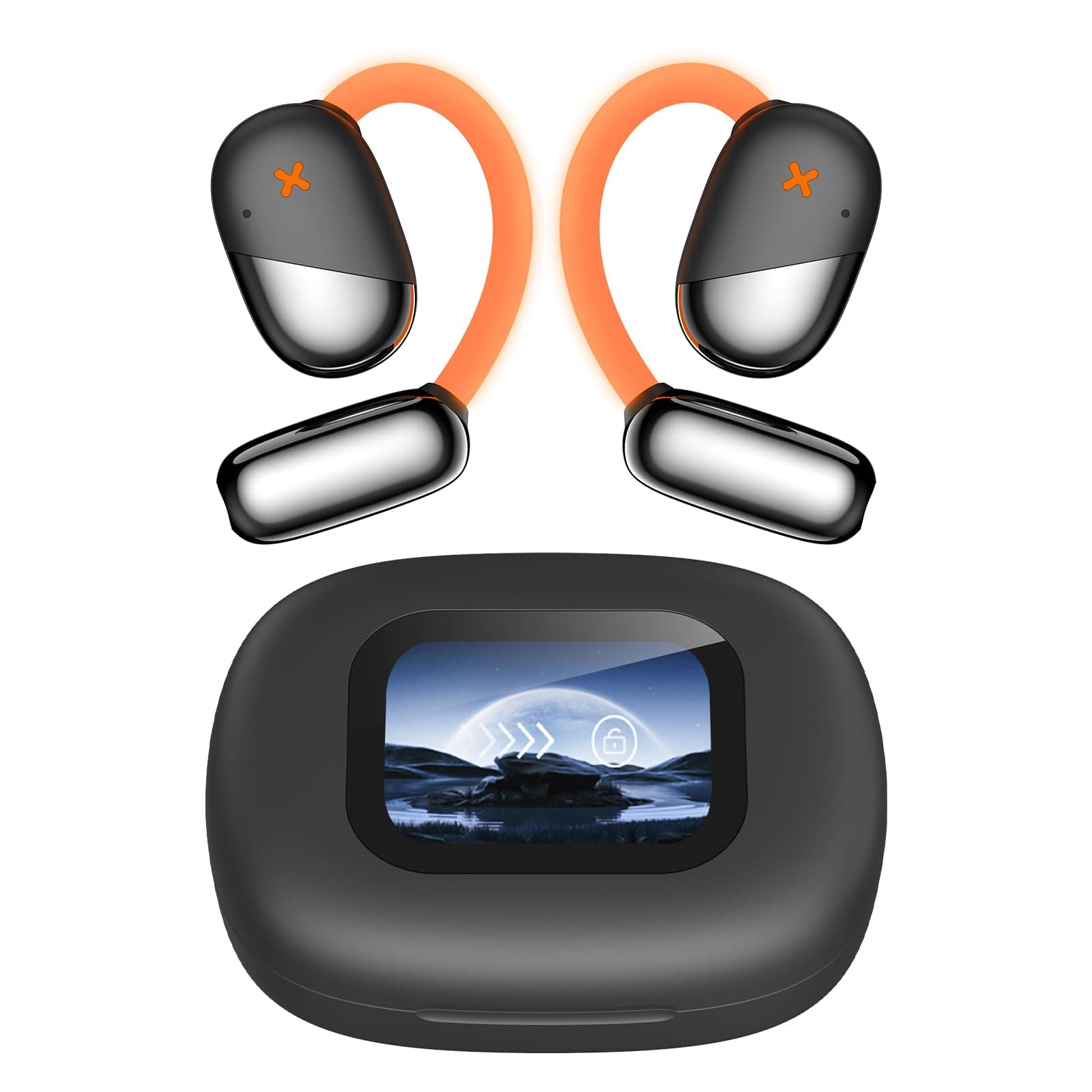 Ki Übersetzer Kopfhörer,3-in-1 Sprachübersetzer Kopfhörer 135 Sprachen mit App,Touchscreen Echtzeit Übersetzungskopfhörer 8 Übersetzungsmodi,Open Ear kopfhörer 40H,für Lernen, Reisen XF33 XF33 Schwarz