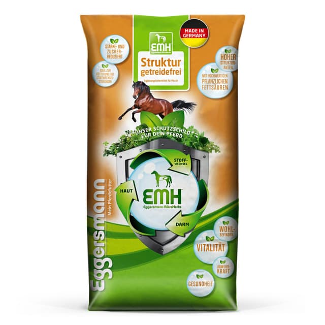 Eggersmann EMH Struktur getreidefrei 20 kg - stärke- und zuckerreduziertes Pferdefutter Struktur getreidefrei 20 kg (1er Pack)
