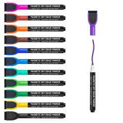 maxtek Magnetische Whiteboard Marker, 12 Farben Stifte abwischbar mit Radiergummi, Feinspitze 1–2 mm Linienbreite, Folienstifte für Zuhause, Schule & Büro (12 Stück) 1 stück (12er Pack) 12 Farben Angebot bei HelloDeals