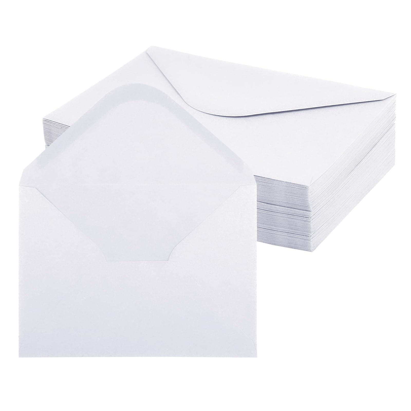 Briefumschläge, 50 Stück Umschläge mit Nassklebung, 120 g/m² Briefumschlag Kuvert für Grußkarten, Hochzeit Einladung, Geburtstagskarten Briefkuvert (Weiß, 12,5 x 17,5cm) 12,5 x 17,5cm Weiß