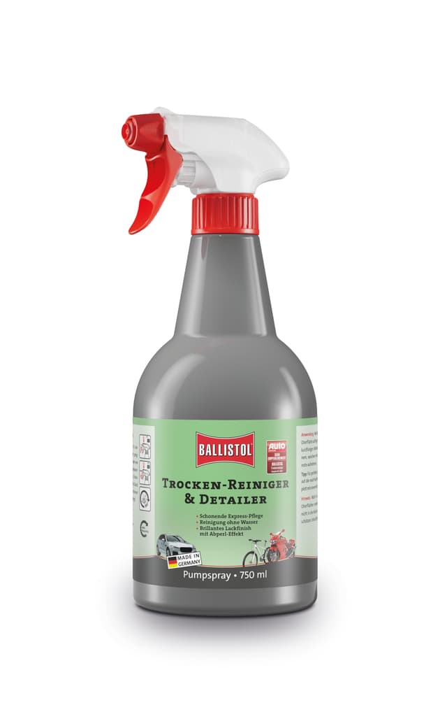 BALLISTOL 25086 Trocken-Reiniger und Detailer 750ml Spray – Reinigung und Lackpflege für PKW, Motorrad, LKW