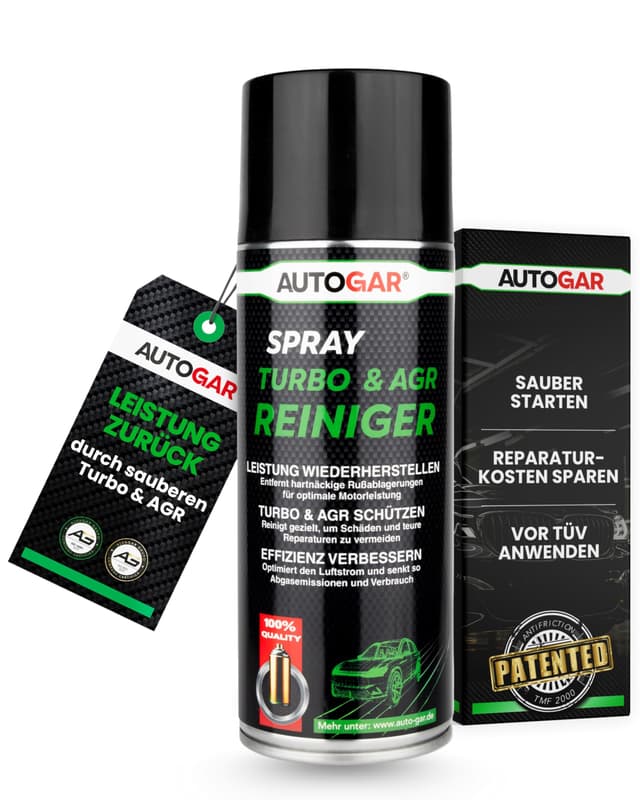 AUTOGAR® Turbo & AGR Reiniger Spray 400ml - Entfernt Ruß, Ölkohle & Ablagerungen - Für Turbo, Ansaugtrakt & AGR-Ventil - Diesel-Spezialspray für mehr Leistung & weniger Verbrauch