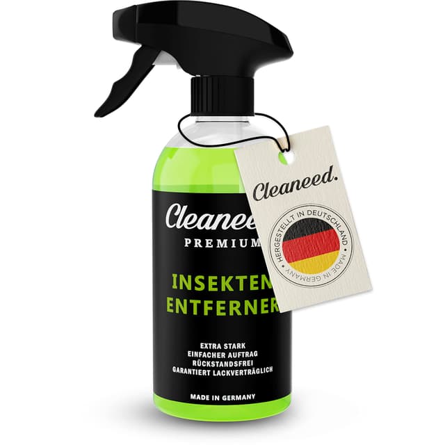 Cleaneed Premium Insektenentferner – Made in Germany – Extra stark, Rückstandsfrei, Garantiert Lackverträglich, Einfacher Auftrag 500ml 500 ml (1er Pack)
