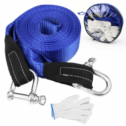 Abschleppseil Pkw 5 cm x 5 M, 8T Tow Rope, Tow Strap, Abschleppseile Auto, Abschleppgurt mit Hohe Festigkeit' Schäkel für Abschleppen und zur Rettung von Autos Angebot bei HelloDeals