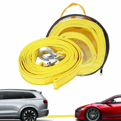 Abschleppseil Pkw,Abschleppseile,Abschleppseil,4 Meter 5 Tonnen Abschleppseil Auto,Abschleppseil LKW,Abschleppseil PKW mit 2 Sicherheits-U-Ring-Haken und Aufbewahrungstasche,Geeignet Für Alle Autos