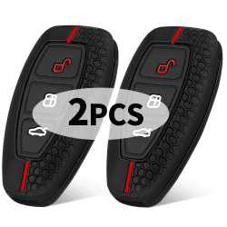 Yosemy 2 Stück Silikon Autoschlüssel Hülle Kompatibel mit Ford 3-Tasten Autoschlüssel (nur Keyless Go)-Hohe Qualität Schutzhülle Silikon Cover Schlüsselhülle Schwarz Angebot bei HelloDeals
