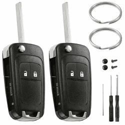 2 Stück Autoschlüssel Gehäuse für Opel Adam Astra Insignia Meriva Mokka Zafira und Chevrolet Cruze Aveo Orlando Spark Trax Captiva Matiz 2 Tasten Fernbedienung Ersatz Schlüssel Auto Schlüsselgehäuse