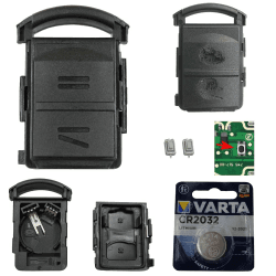 Repair Reparatur Satz Auto Schlüssel Austausch Gehäuse mit 2 Tasten + Drucktasten + CR2032 Batterie kompatibel für Opel Corsa C Meriva A Combo C Tigra B