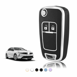 TOOMUME Schlüsselhülle TPU, Autoschlüssel Hülle Passt für Chevrolet Trax Opel Vauxhall Adam Astra Corsa Meriva Mokka Movano Zafira Tourer Buick, Schlüsselcover Schutz Schlüsselgehäuse - 2 Tasten S S-2 Tasten Schwarz Silber Angebot bei HelloDeals